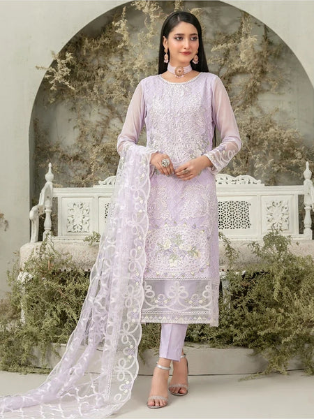 Salwar Kameez - Tulin Embroidered Chiffon