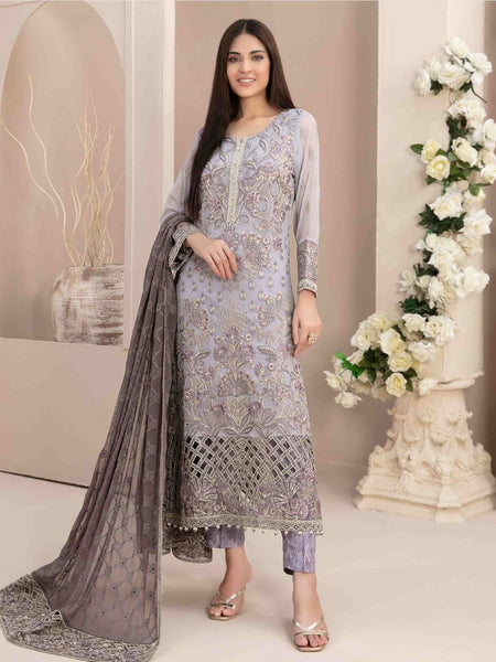 Pakistani Salwar Kameez - Embroidered Fancy Chiffon