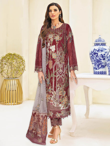 Salwar Kameez - Embroidered Chiffon