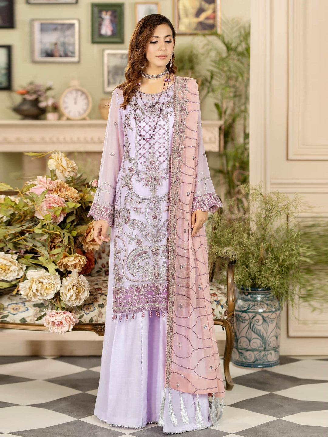 Designer Embroidered Chiffon Salwar Kameez Pakistani Dress C1009G Fabricoz Australia