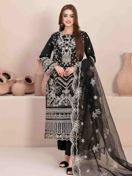 Pakistani Salwar Kameez - Embroidered Lawn Jacquard