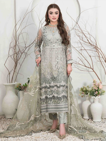  Pakistani Wedding Dress - Embroidered Chiffon Viscose