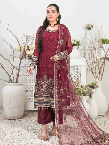  Salwar Kameez - Embroidered Chiffon Viscose