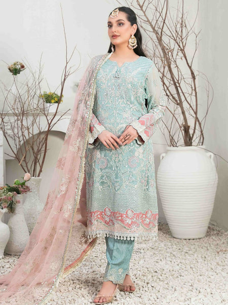  Salwar Kameez - Embroidered Chiffon Viscose