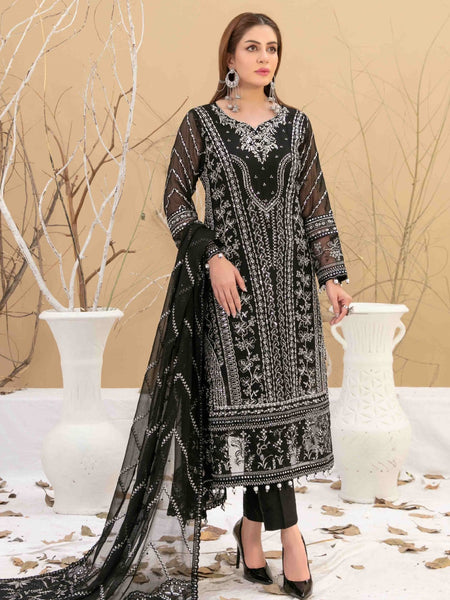  Salwar Kameez - Embroidered Chiffon Jacquard