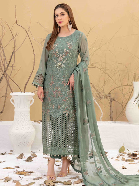  Salwar Kameez - Embroidered Chiffon Jacquard
