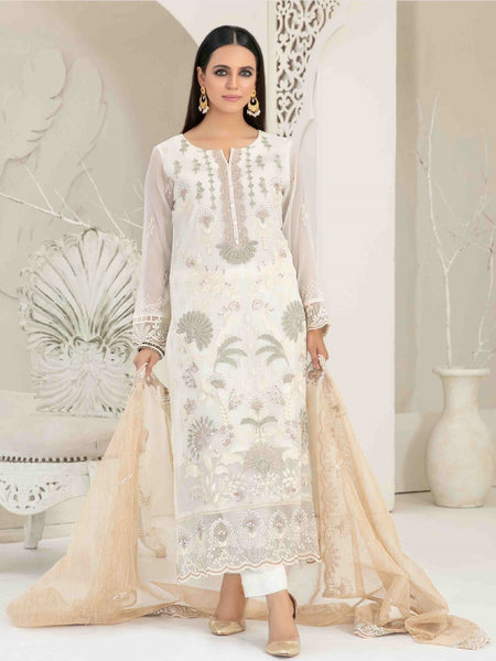 Pakistani Salwar Kameez - Embroidered Premium Chiffon