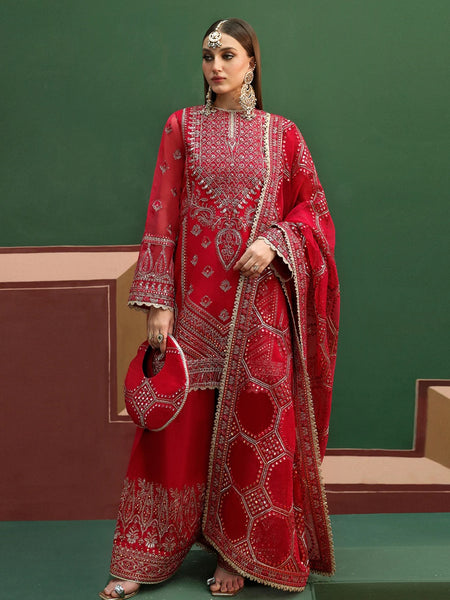 Pakistani Salwar Kameez - Embroidered Premium Organza