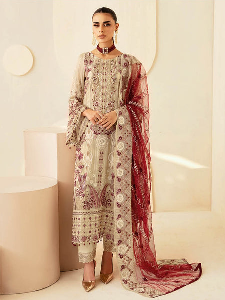 Pakistani Salwar Kameez - Embroidered Chiffon Sequences