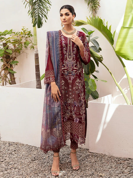 Pakistani Salwar Kameez - Embroidered Chiffon Sequins