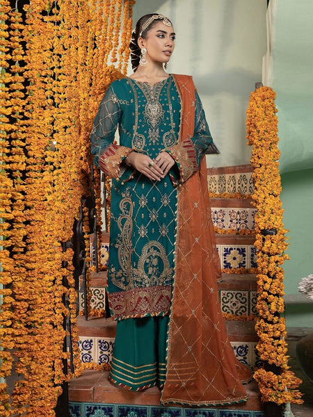 Pakistani Salwar Kameez - Festive Embroidered Chiffon
