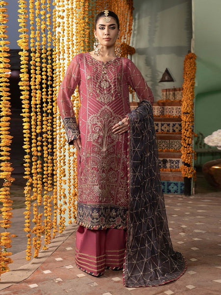 Pakistani Salwar Kameez - Festive Embroidered Chiffon