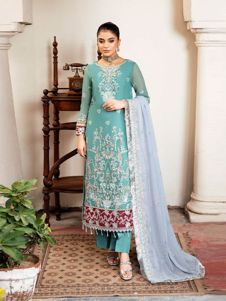 Pakistani Salwar Kameez - Embroidered Luxe Chiffon