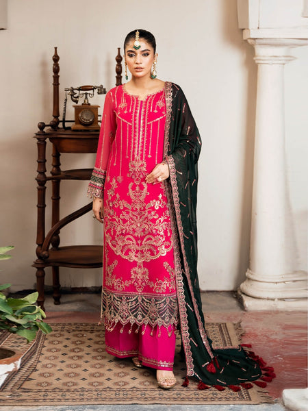 Pakistani Salwar Kameez - Embroidered Luxe Chiffon