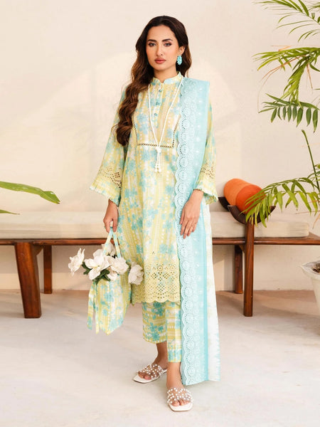 Pakistani Salwar Kameez - Schiflli Embroidered Lawn