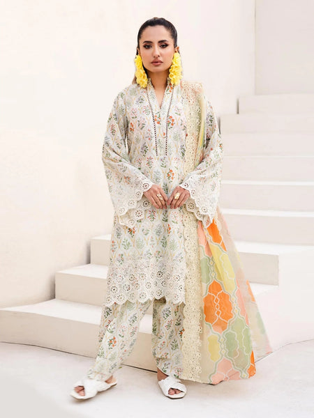 Pakistani Salwar Kameez - Schiflli Embroidered Lawn