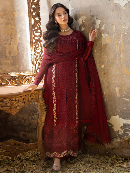 Pakistani Salwar Kameez - Mist Embroidered Chiffon