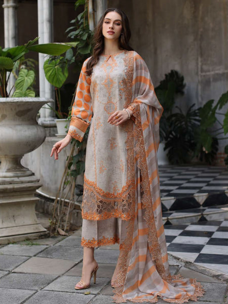 Pakistani Salwar Kameez - Embroidered Lawn Miraas