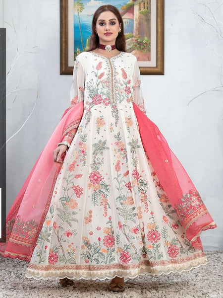 Pakistani Salwar Kameez - Fancy Embroidered Chiffon