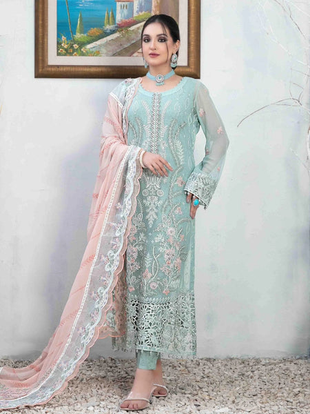 Pakistani Salwar Kameez - Fancy Embroidered Chiffon