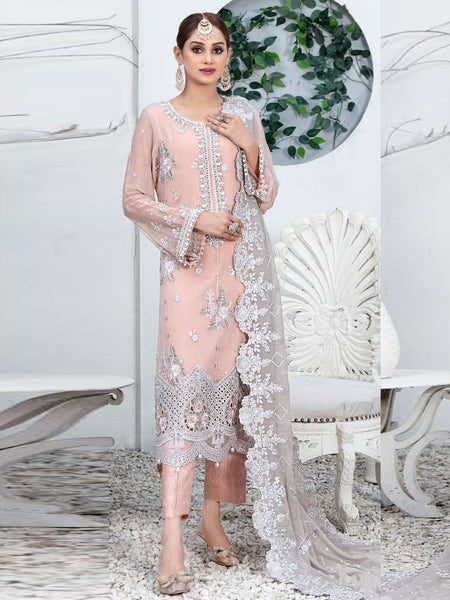  Pakistani Wedding Dress - Fancy Embroidered Chiffon