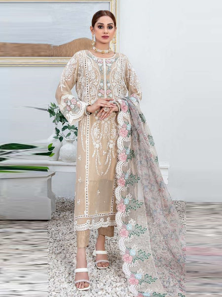 Pakistani Salwar Kameez - Fancy Embroidered Chiffon
