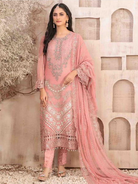 Pakistani Salwar Kameez - Embroidered Fancy Chiffon