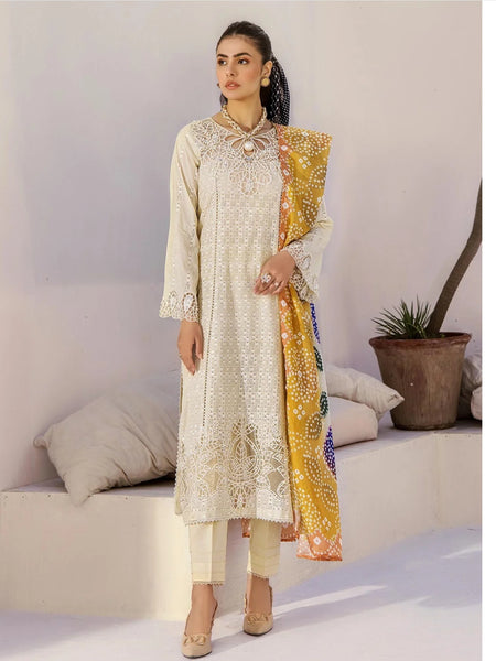  Salwar Kameez - Lawn Schiffli Embroidery