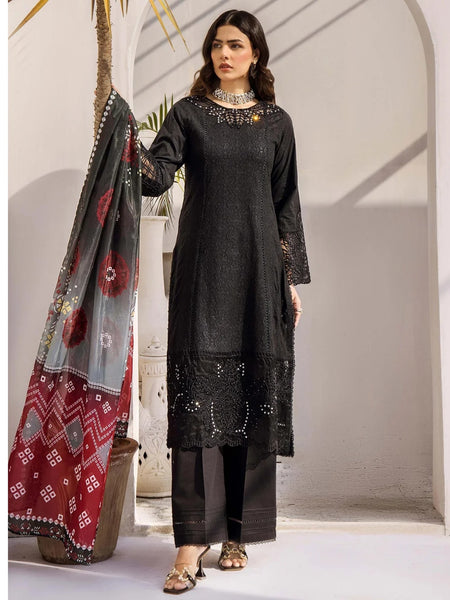 Pakistani Salwar Kameez - Lawn Schiffli Embroidery