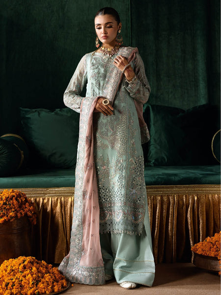 Pakistani Salwar Kameez - Chiffon Sequence Embroidered