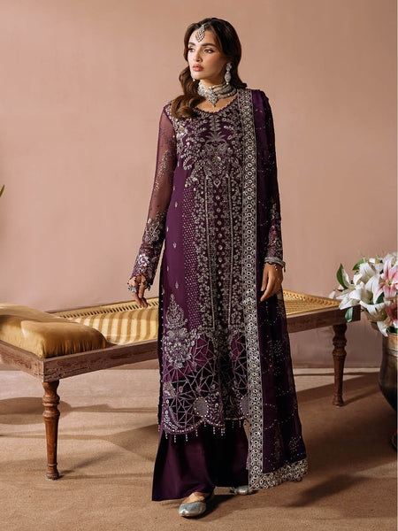 Pakistani Salwar Kameez - Chiffon Sequence Embroidered