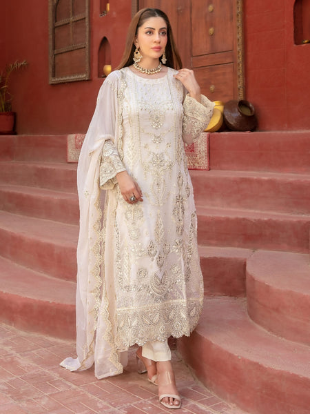 Pakistani Salwar Kameez - Fancy Embroidered Chiffon