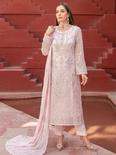 Pakistani Salwar Kameez - Fancy Embroidered Chiffon