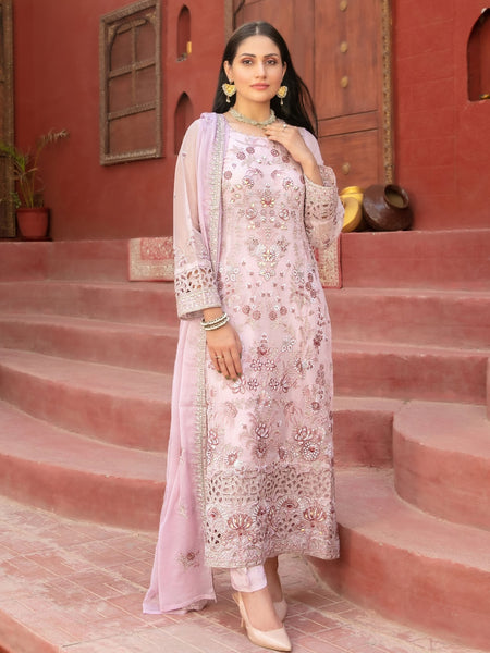 Pakistani Salwar Kameez - Fancy Embroidered Chiffon