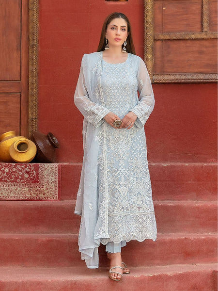 Pakistani Salwar Kameez - Fancy Embroidered Chiffon