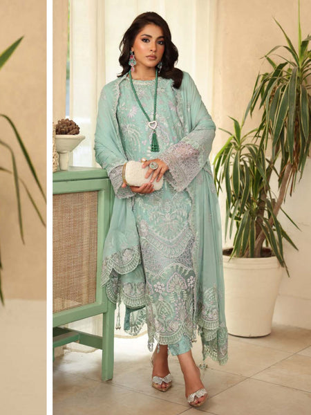 Plus-Sizes Pakistani Dress - Festive Chiffon Embroidery