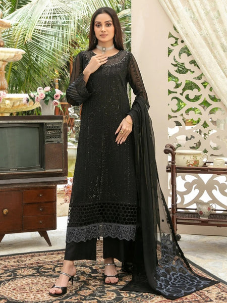 Plus-Sizes Pakistani Dress - Fancy Chiffon Embroidery