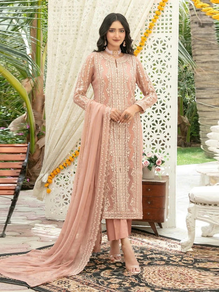 Plus-Sizes Pakistani Dress - Fancy Chiffon Embroidery