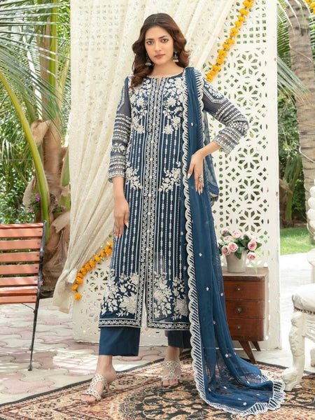 Plus-Sizes Pakistani Dress - Fancy Chiffon Embroidery