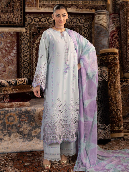 New Salwar Kameez - Lawn Schiffli Embroidered Classic Elegance