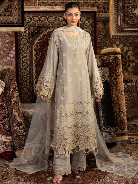  Pakistani Clothes - Lawn Schiffli Embroidered Royal Luxe