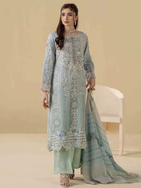 Party Salwar Kameez - Chiffon Floral Embroidered Luxury Festive Wear