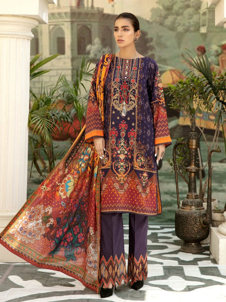  Pakistani Dress - Lawn Embroidery & Print