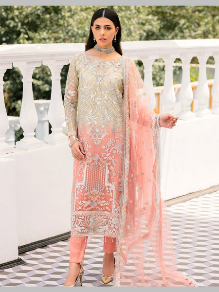 Pant Salwar Kameez - Organza Silk Embroidery