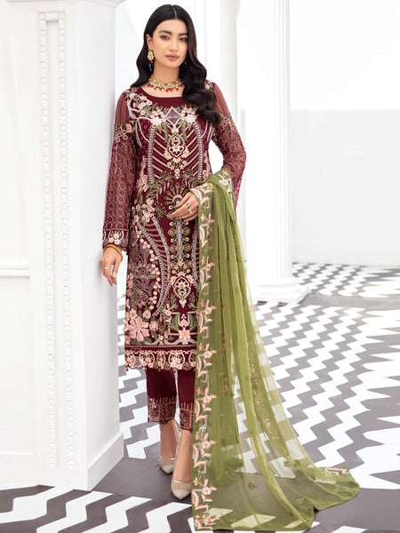  Salwar Kameez - Embroidered Chiffon Sequins