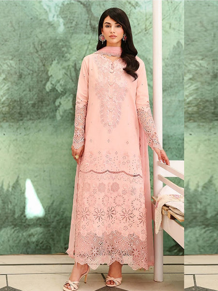  Pakistani Clothes - Blush Pink Lawn Chikankari Embroidered Straight Cut