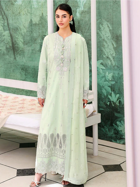  Pakistani Clothes - Mint Green Lawn Chikankari Embroidered Straight Cut