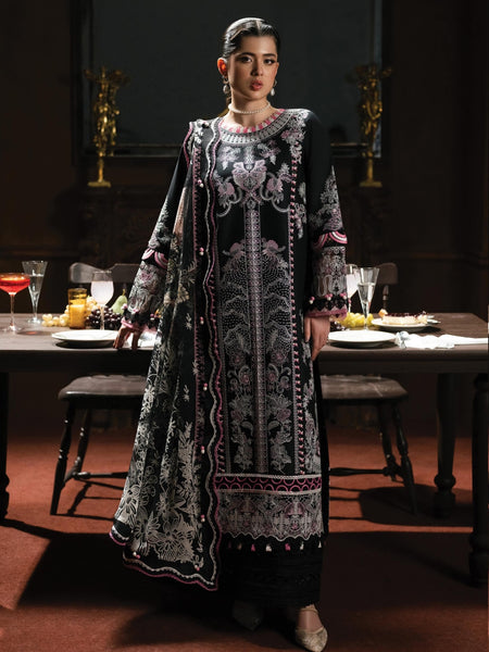Party Salwar Kameez - Black Lawn Heavy Embroidered Couture