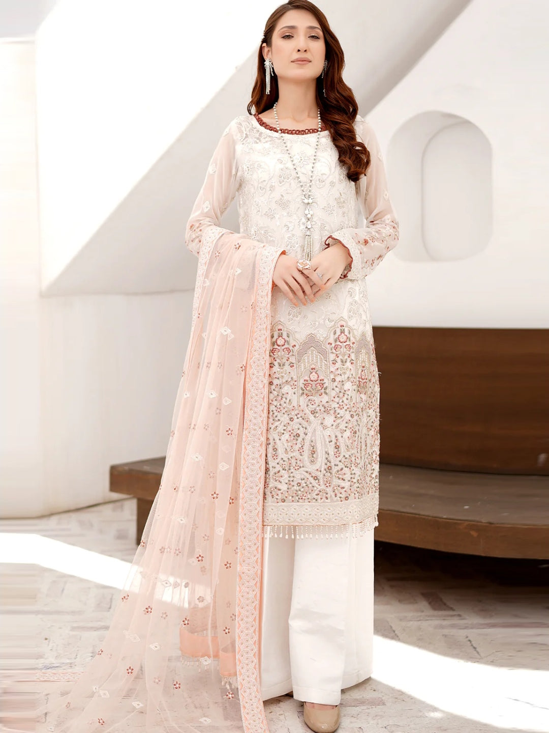Embroidered Chiffon Design Salwar Kameez Pakistani Dress C1011D Fabricoz Australia