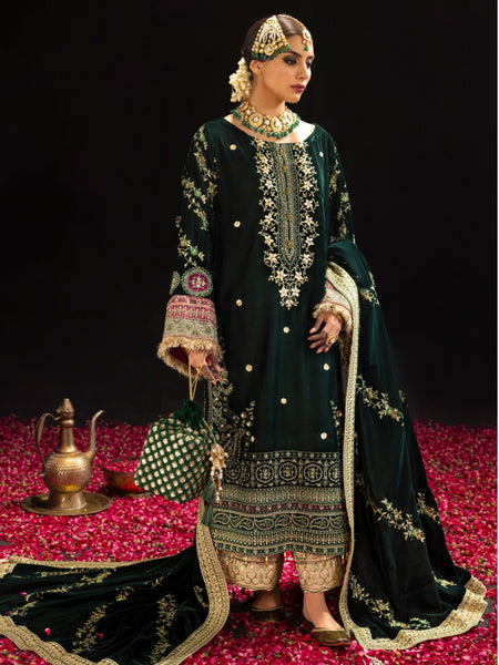 Pakistani Salwar Kameez - Embroidered Exclusive Velvet